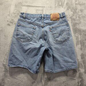Levis 550 Shorts Mens 33 Relaxed Fit Bermuda Cutoff Denim Jean Vintage Style